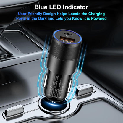 Cargador de Coche Dual USB y USB-C - Carga Rápida y Compacta