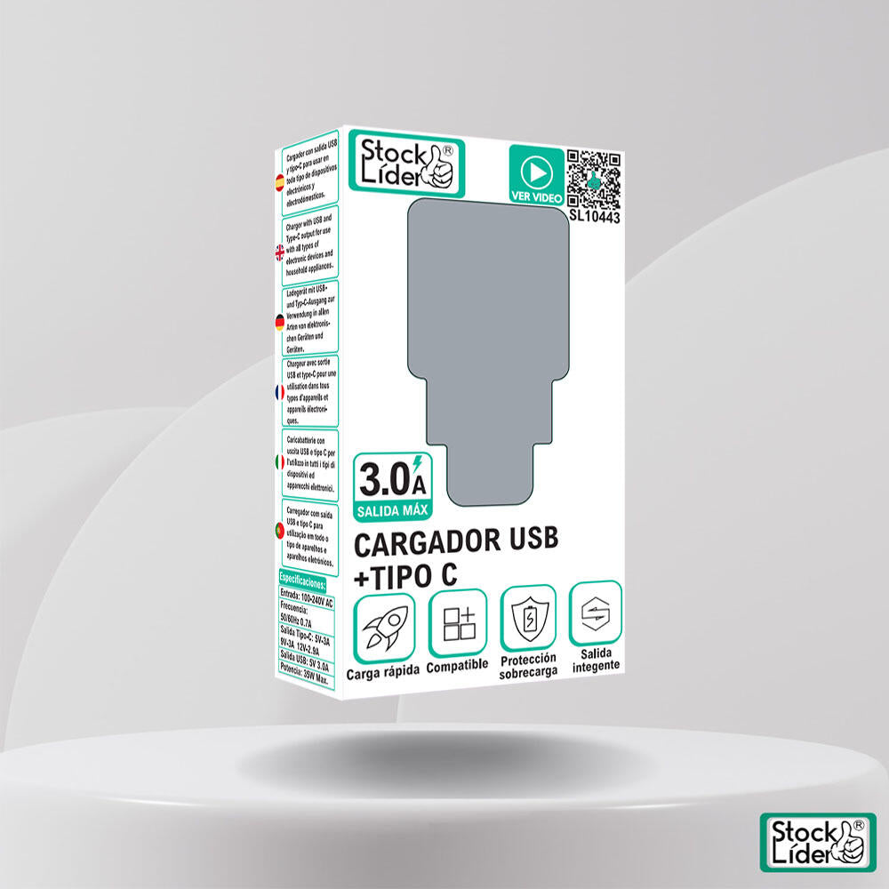 Cargador USB + Tipo C